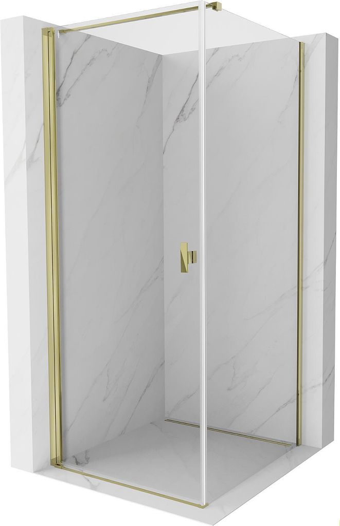 Mexen Mist-B Duschkabine Schwenktür 75 x 75 cm, transparent, gold - 8A2T-075-075-50-00