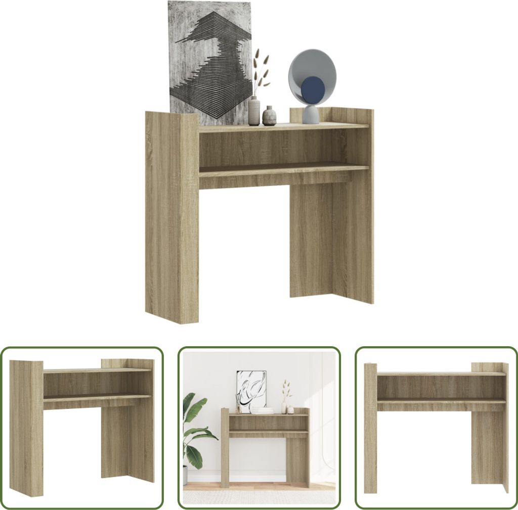 The Living Store Konsolentisch Sonoma-Eiche 100x35x90 cm Holzwerkstoff