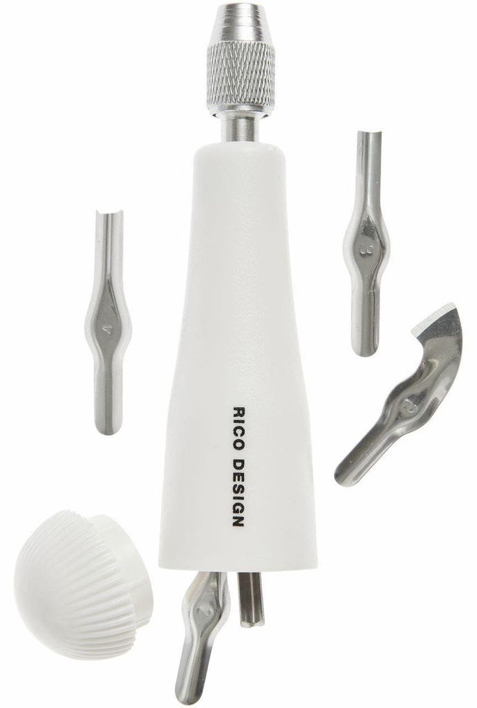 Linolschneidewerkzeug, 1 Handgriff, 5 Messer