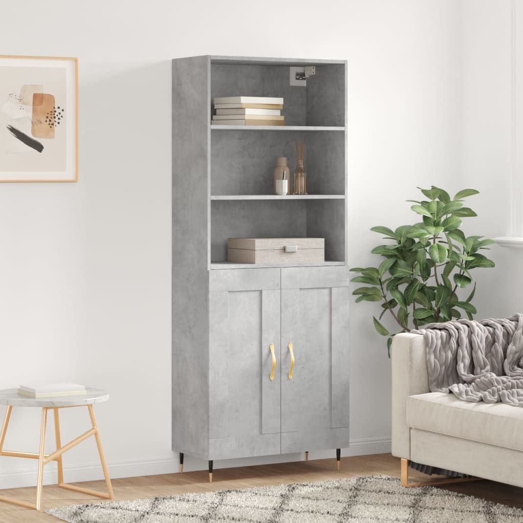 Maison Exclusive - Highboard Betongrau 69,5x34x180 cm Holzwerkstoff