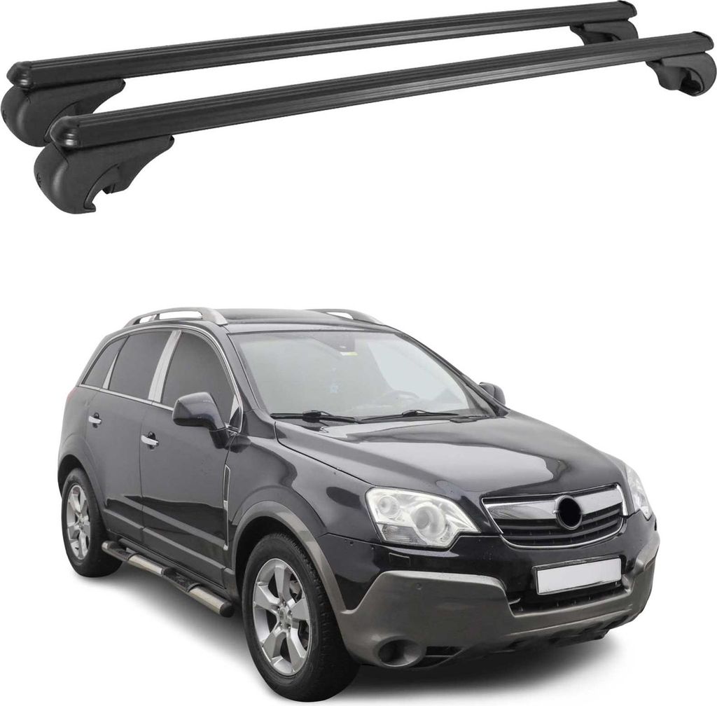 Dachträger für Opel Antara 2006-2017 Gepäckträger Grundträger Alu Schwarz 2x