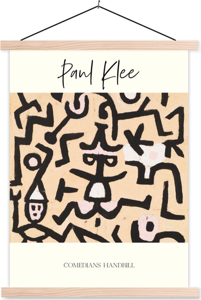 MuchoWow Textilposter Kunst - Paul Klee - Komödianten Flugblatt 40x53 cm mit holzfarbenen Rahmen - Schlafzimmer