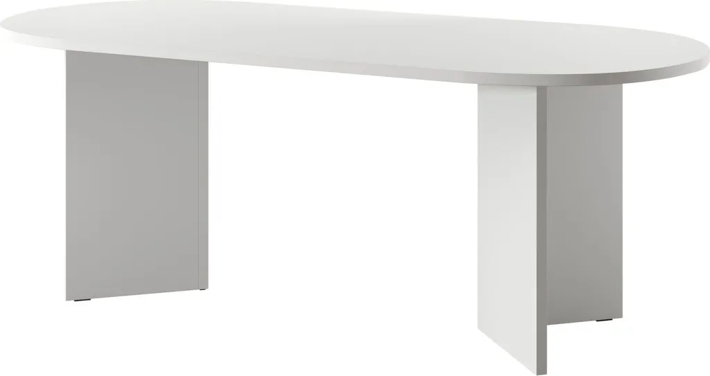 Table Ovale Blanche 204cm Selsey OVO en Bois Laqué Style Scandinave