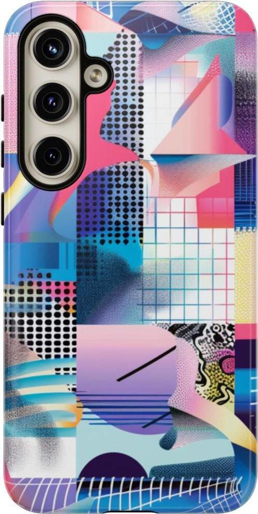 Buntes abstraktes Geometriemuster – Hülle Kompatibel mit Samsung Galaxy S24 Plus