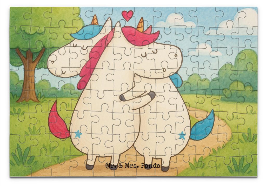 Mr. & Mrs. Panda Puzzle Einhorn Mitteilung Design 96 Teile - Weiß - Geschenk, Legespiel, Liebe, 500, Einhörner, Unicorn, 2000, Valentinstag, 1000...