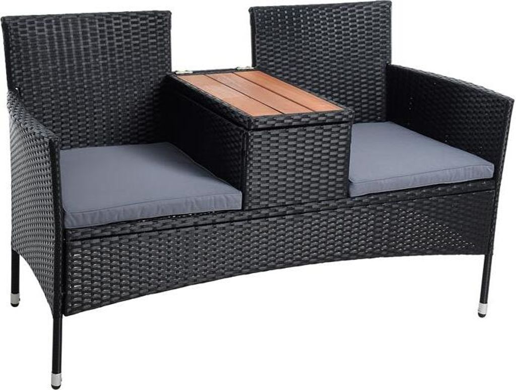 Polyrattan Gartenbank Rattan Bank Sitzbank 2-Sitzer Produktbild 