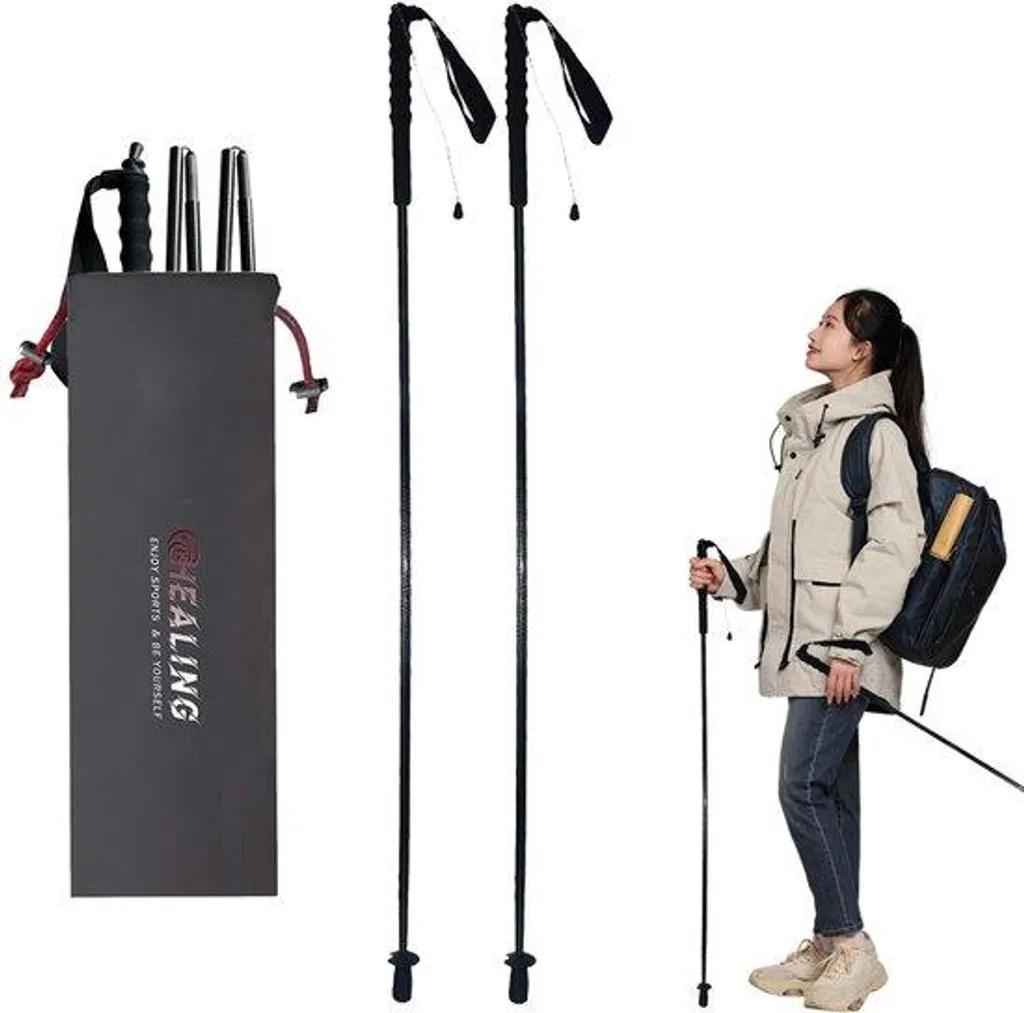 Bâtons de randonnée carbone ultra-légers et pliables lot de 2