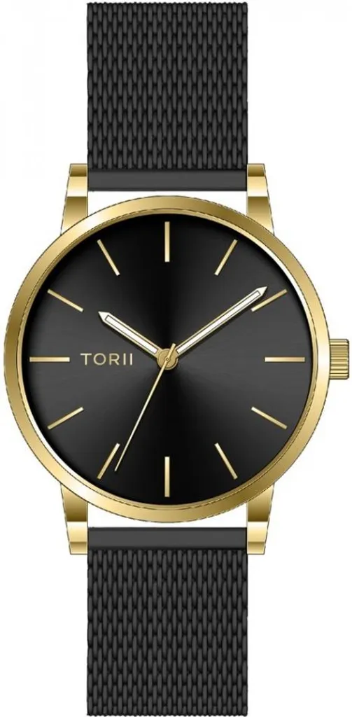 Montre Noire TORII G41BG.BG avec Cadran Classique et Design Épuré