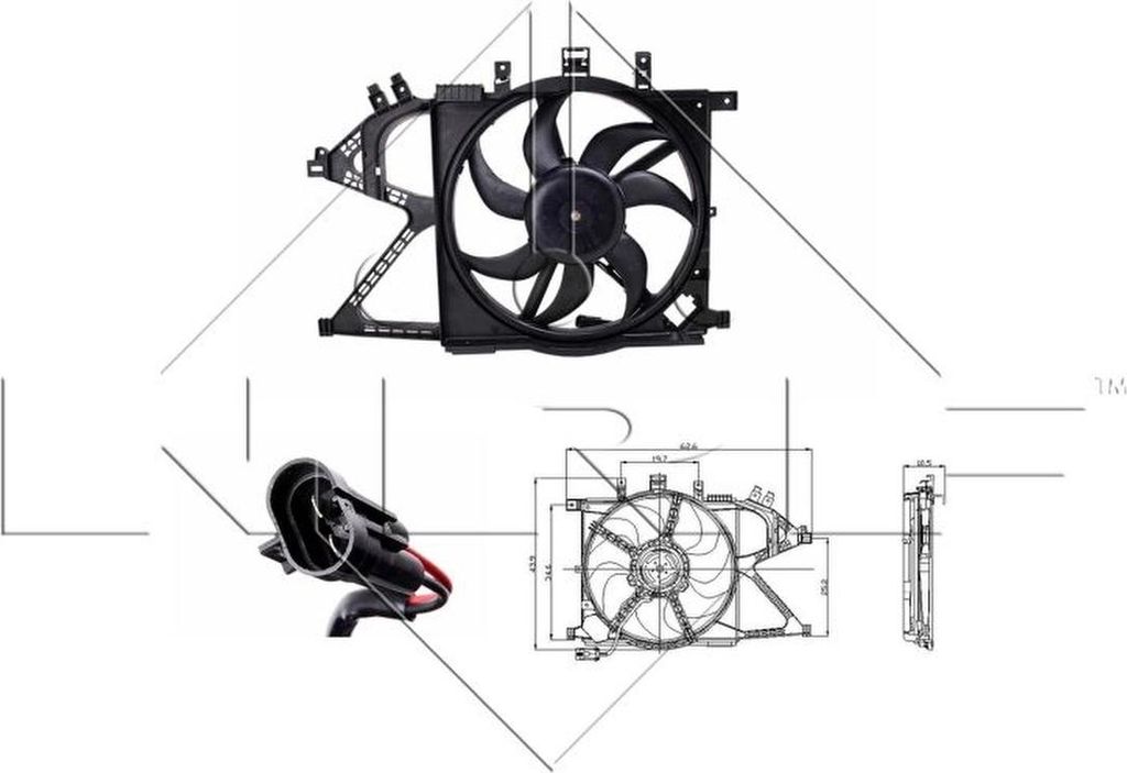 NRF 47012 Lüfter Motorkühlung Kühlerlüfter für OPEL Corsa C Schrägheck (X01) Wasserkühler