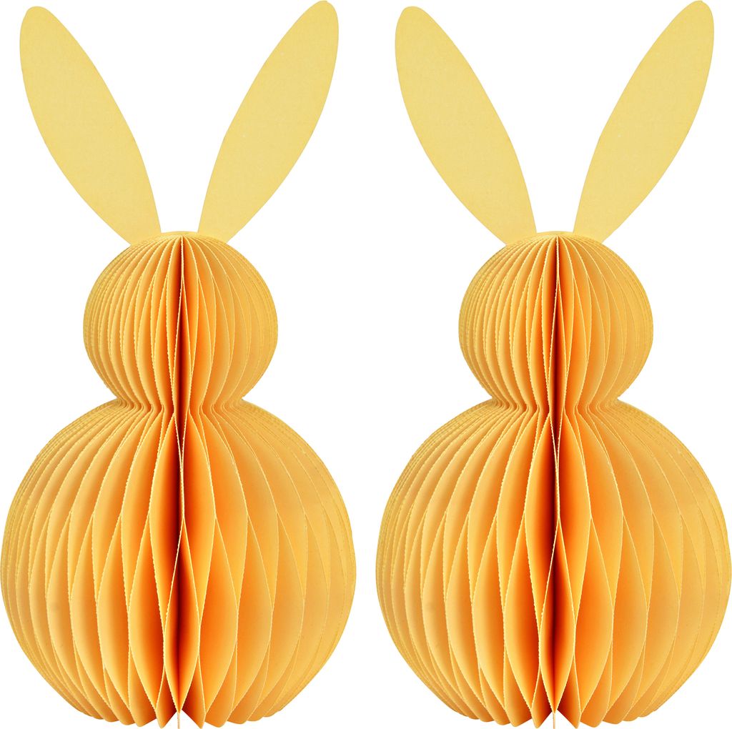 Osterdeko Osterhasen zum Hinstellen gelb 2er Set Dekofiguren