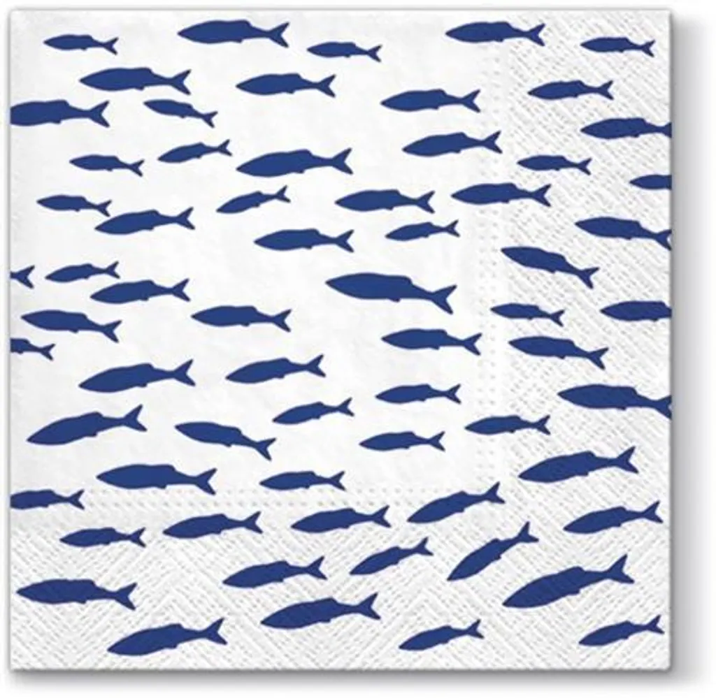 Serviettes en papier banc de poissons Shoal 33x33 cm lot de 20 unités