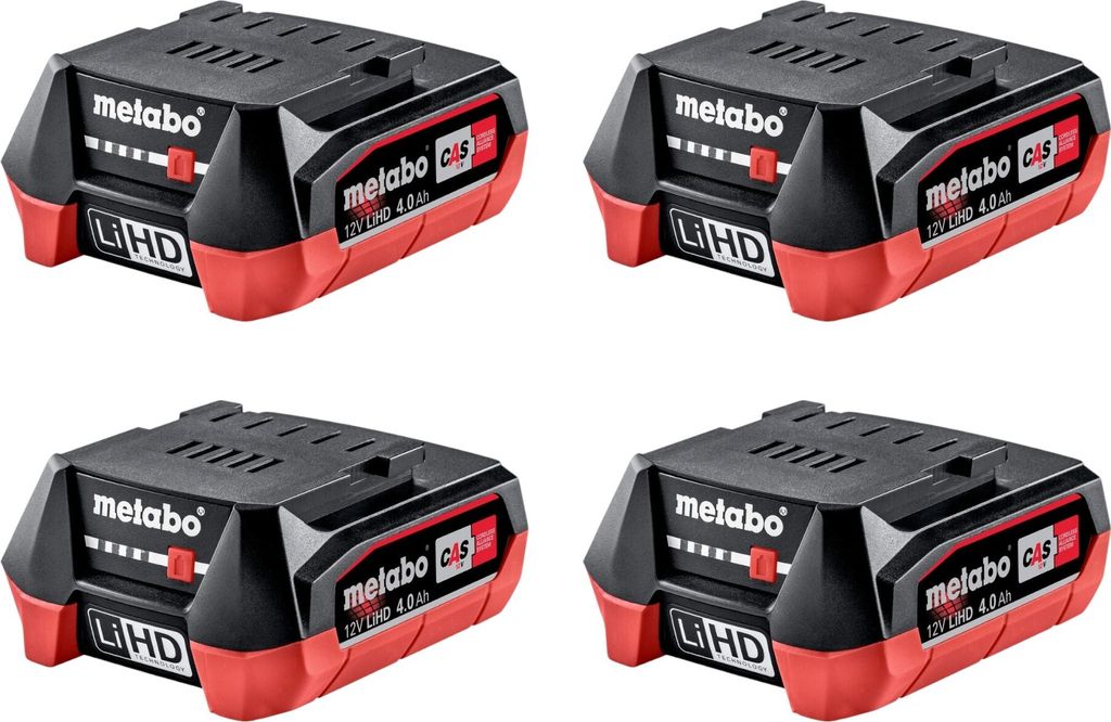 Metabo Akku Set 4x LiHD Akkupack 12 V  4,0 Ah / 4000 mAh Produktbild 