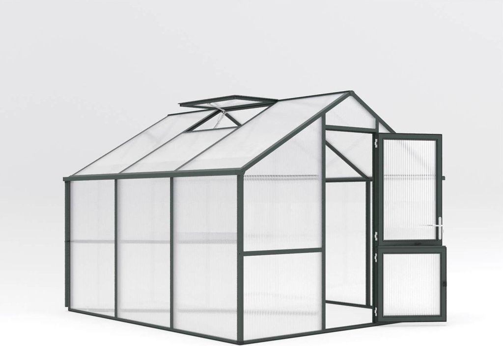 KGT Gewächshaus "Nelke III" tannengrün 9,6 m² 16 mm HKP
