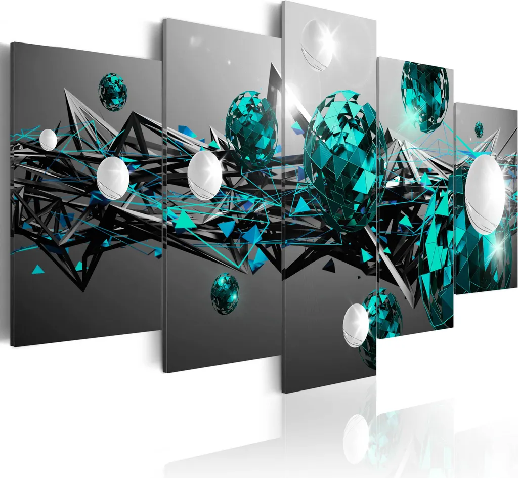Quadro Sistema Solare Turchese 100x50 cm per Ufficio e Studio