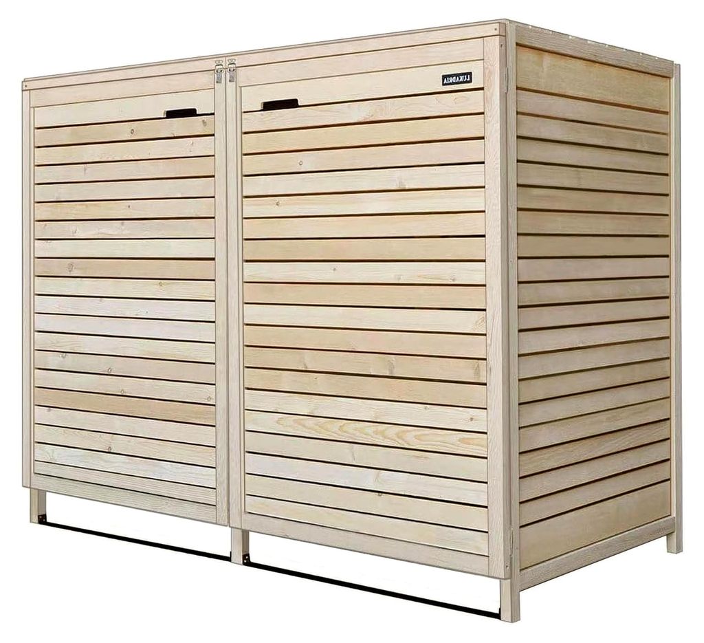 Mülltonnenbox für 240L Mülltonnen, naturbelassen, mit Platz für 2 Tonnen