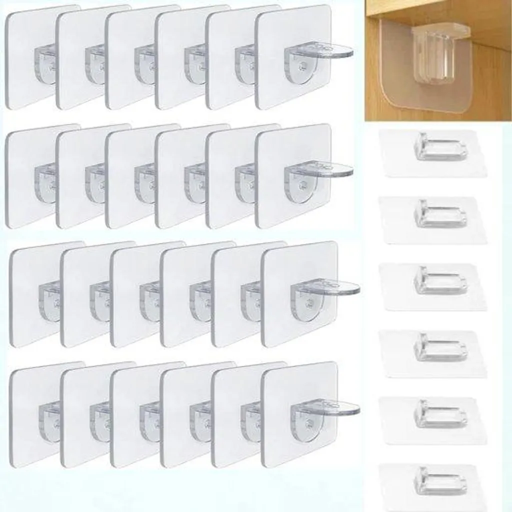 Fixation étagère adhésive sans percer - Solution anti-dégâts 30 unités