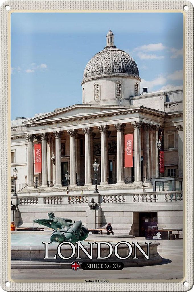 Blechschild Städte London England UK National Gallery Produktbild 