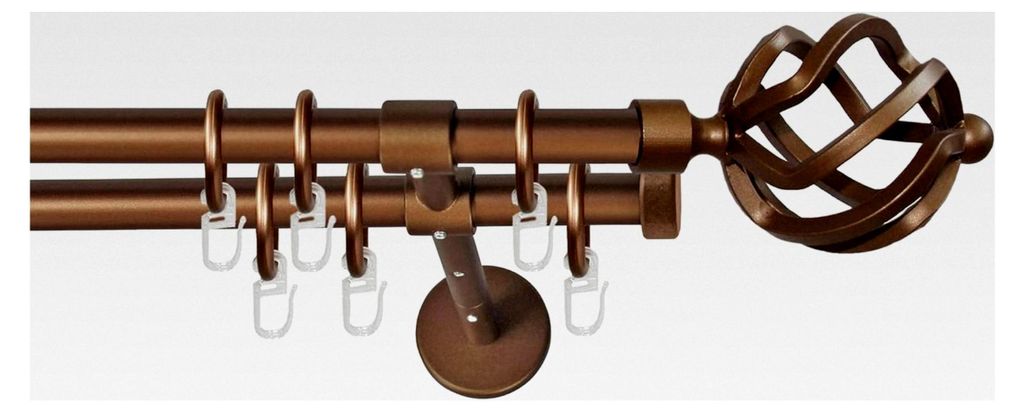 Garesa Gardinenstange Rustika Ø 16mm, 2-läufig, Bronze
