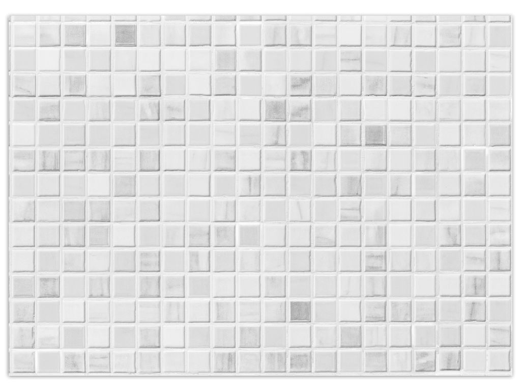 Wallario Premium Teppich, Größe 50 x 70 cm, Fliesen im Bad weiß-grau