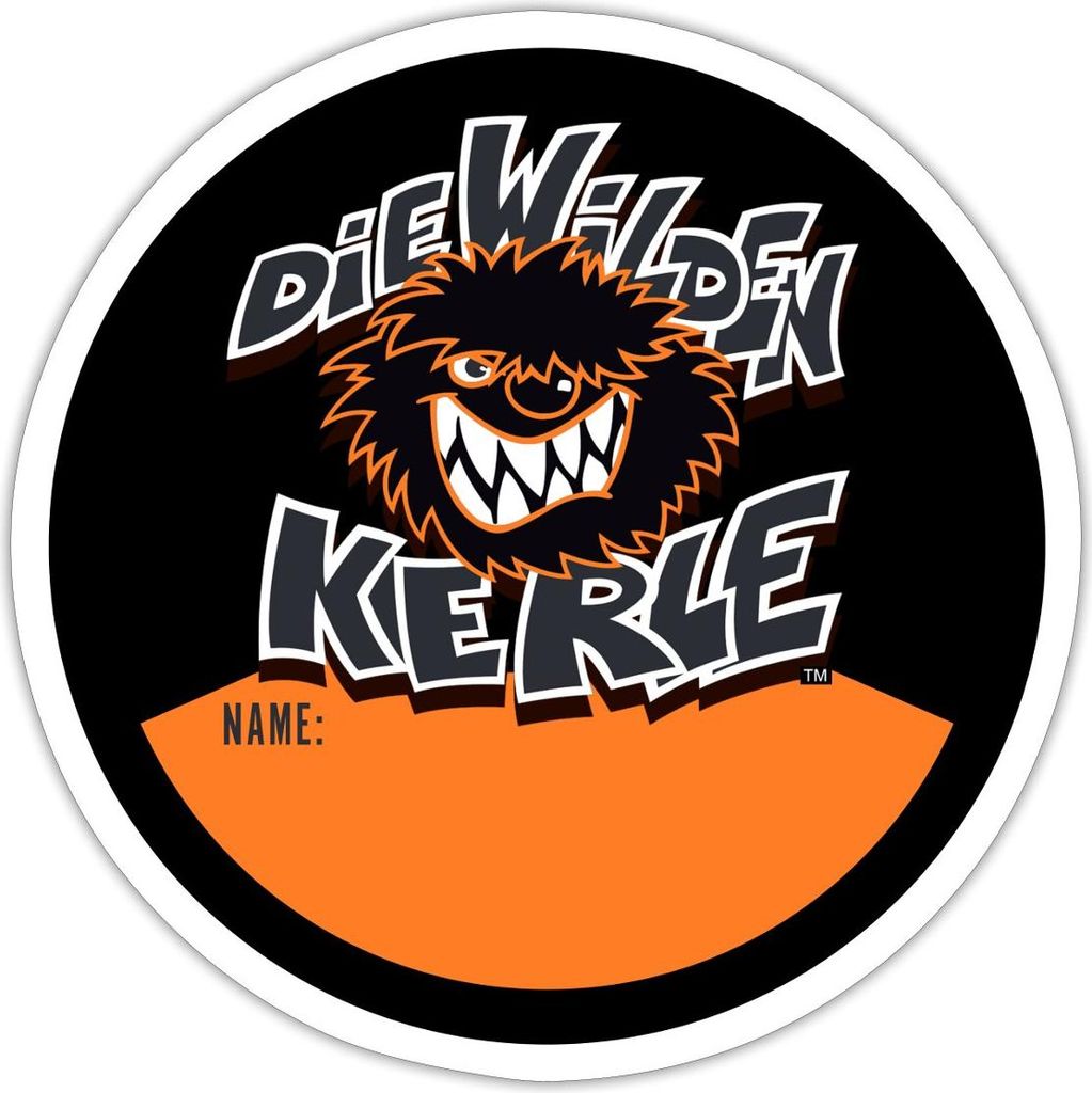 Spreadshirt Die Wilden Kerle Namenssticker Logo Schwarz Sticker Aufkleber, 10 x 10 cm, Mattweiß