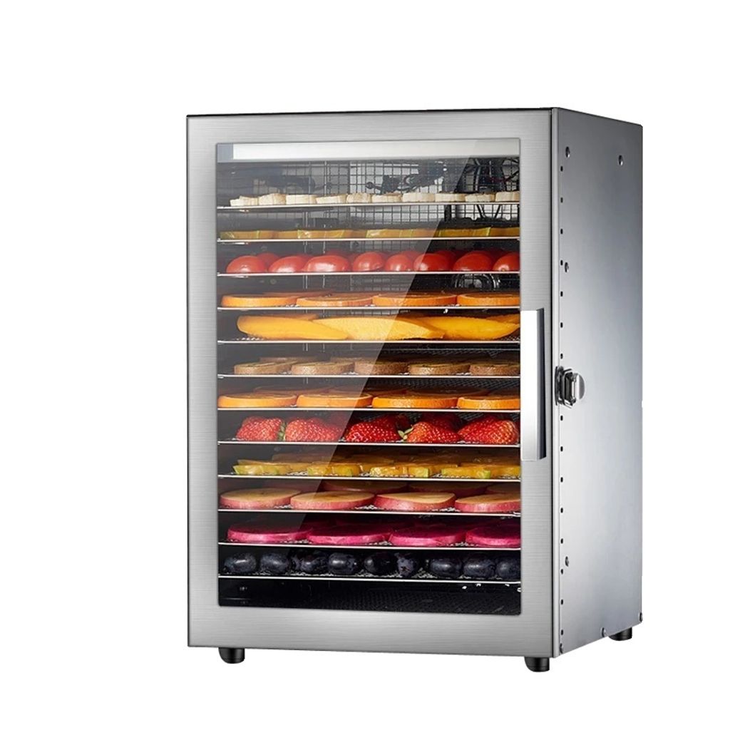 Lebensmittel-Dehydrator, 12 Schichten Kapazität, elektrische Bedienung, hellgelb, 220V