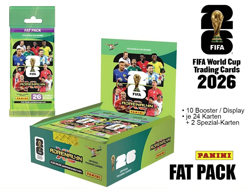 FIFA World Cup 2026 Adrenalyn XL Trading Cards Fatpack Box Produktbild 
