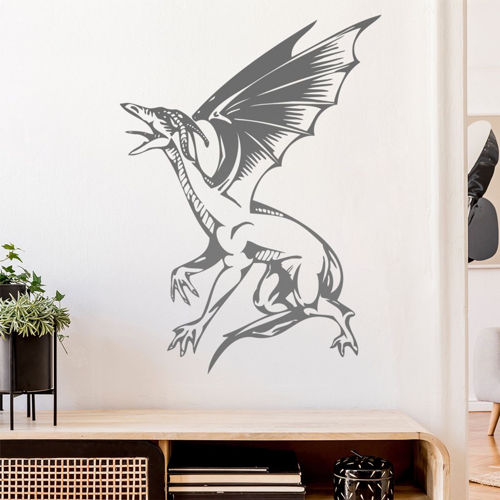 Flugdrache Wandtattoo in 6 Größen - Wandaufkleber Wall Sticker - Dekoration, Küche, Wohnzimmer, Schlafzimmer, Badezimmer