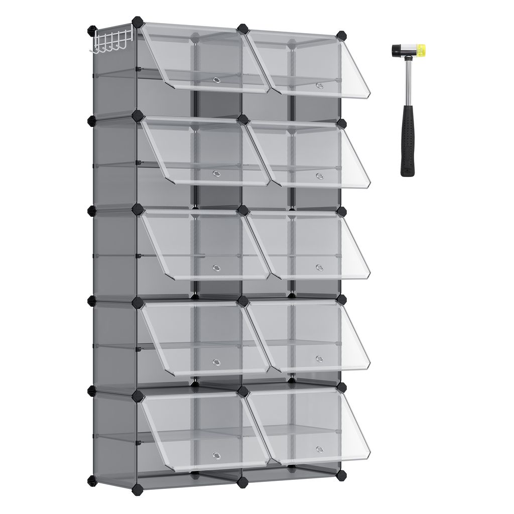 SONGMICS Schuhregal mit 10 Fächern, Schuhschrank, 30 x 40 x Produktbild 