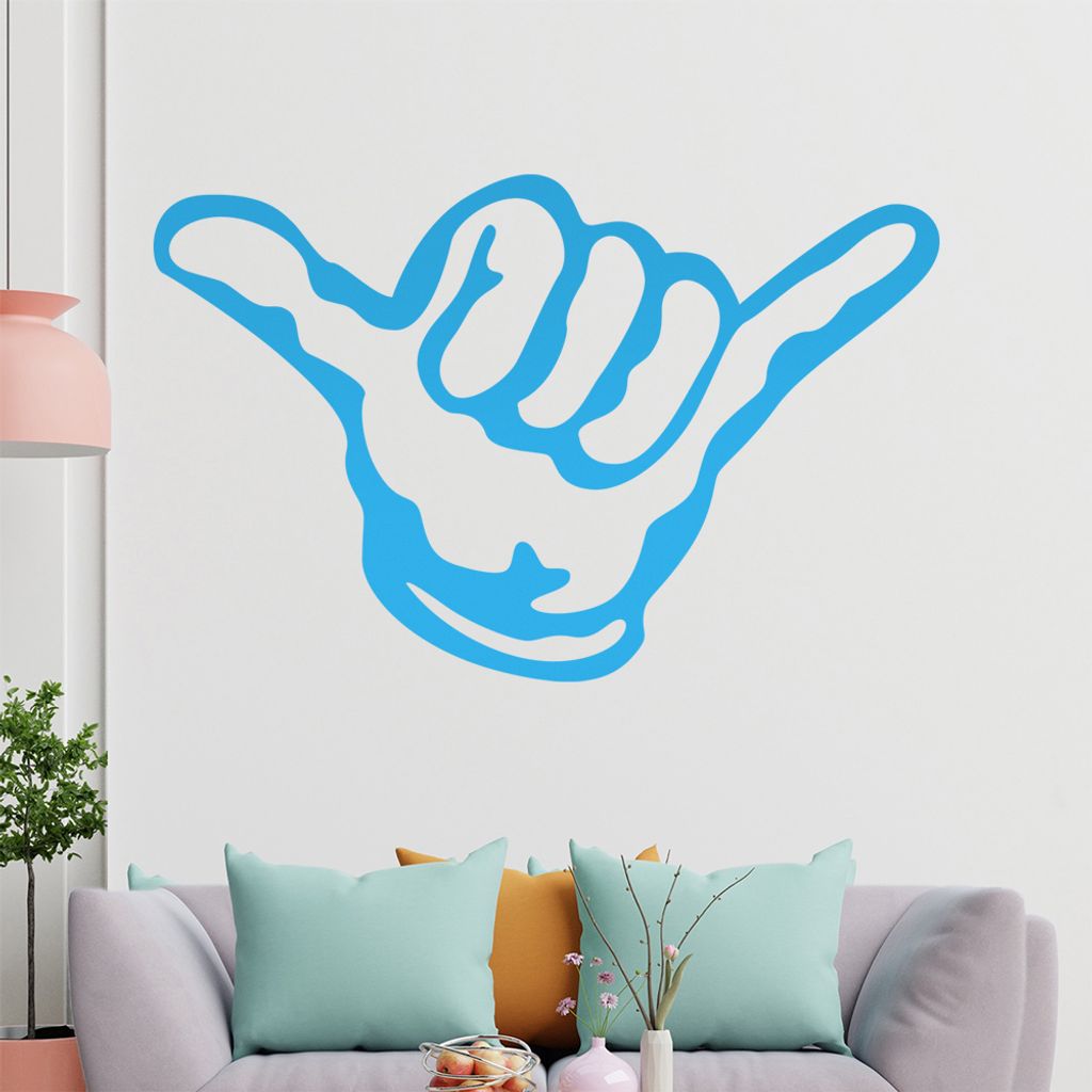 KIWISTAR Hang Loose Hand - Surfer Move Shaka Wandtattoo in 6 Größen - Wandaufkleber Wall Sticker - Dekoration, Küche, Wohnzimmer, Schlafzimmer, ...