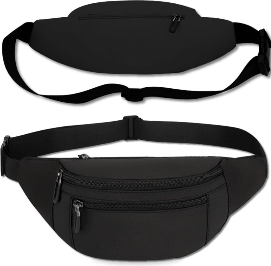 EDIBAZZAR | Marsupio sportivo per uomo e donna, borsa nera Immagine del prodotto 