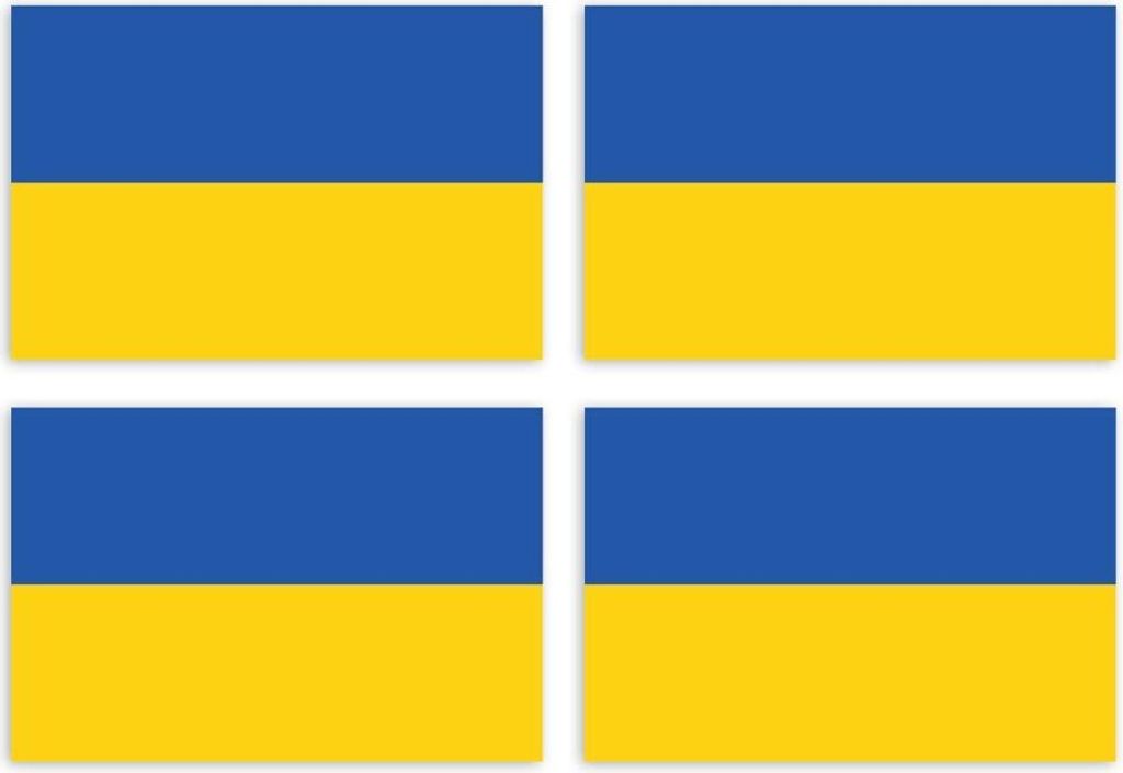 Kiwistar Aufkleber 4-er Set 4,5 x 3 cm Ukraine - Land Staat Autoaufkleber Flagge Länder Wappen Fahne Sticker Kennzeichen - Auto - Fahrrad - LKW