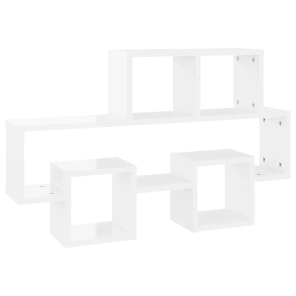 Scaffale a parete a forma di automobile bianco lucido 82x15x51 cm materiale a base di legno