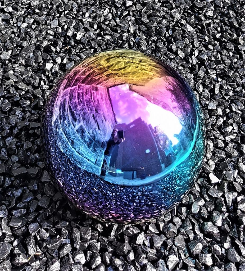 Dekorationskugel 30 cm Edelstahl rainbow poliert