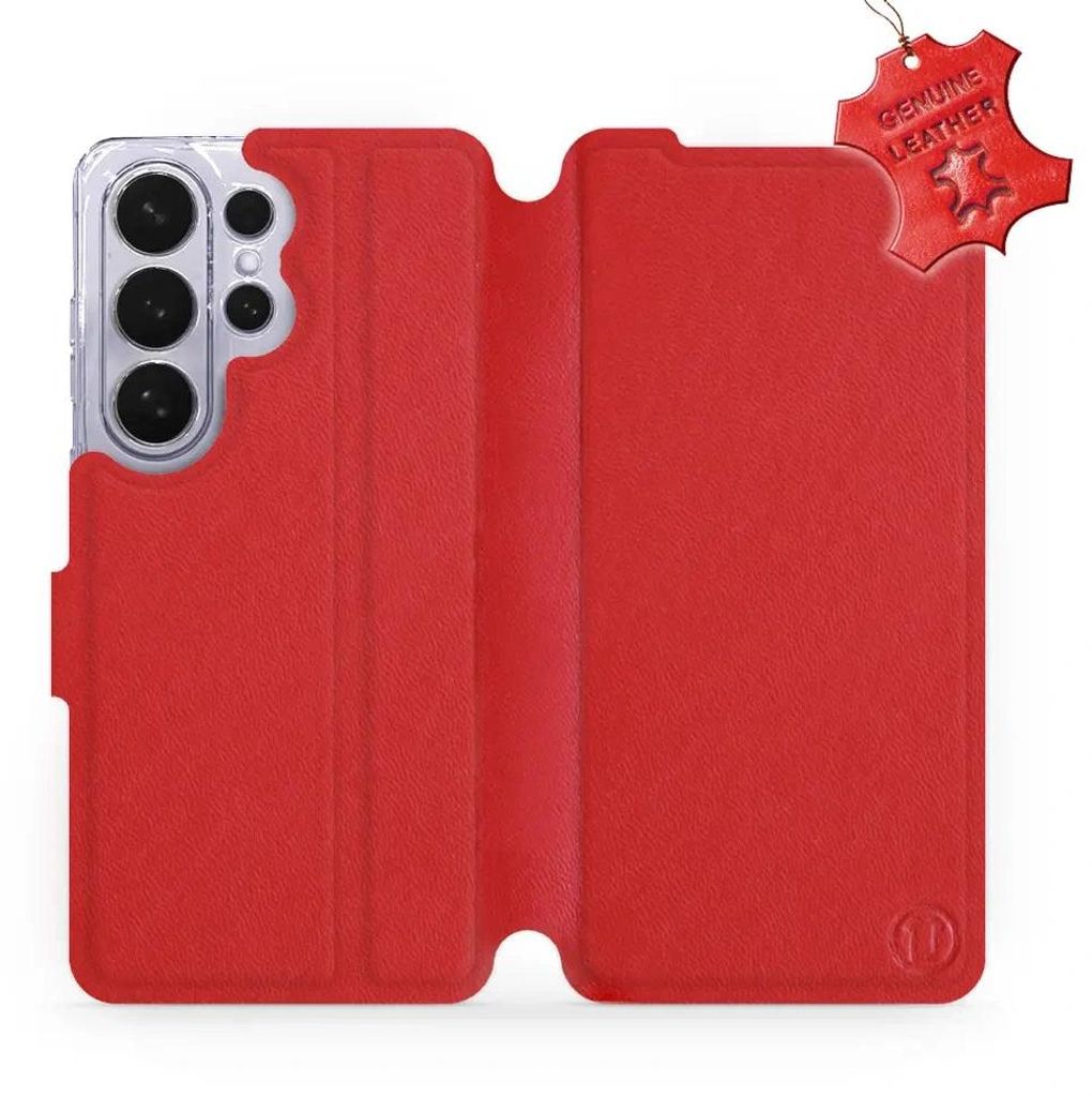 Echtleder Handyhülle für Galaxy S26 Ultra, Mobiwear Leather, Rot