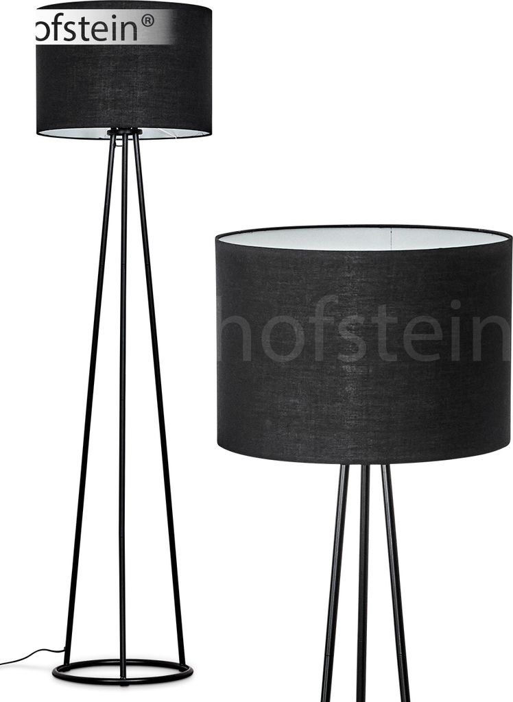 Schiavonea Stehlampe aus Metall/Stoff in Schwarz/Weiß