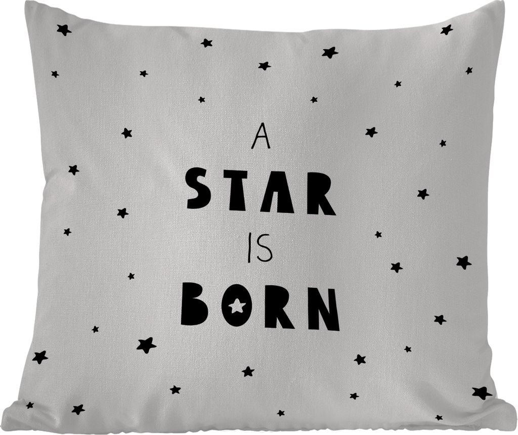 MuchoWow Outdoor Kissen - Zitate - Ein Stern ist geboren - Baby - Kinder - Sprichwörter - 60x60 cm - Wetterfest - Lounge Kissen - Dekoration - S...