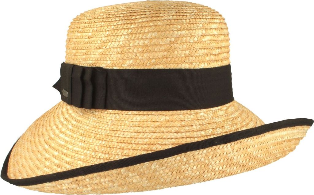 McBurn elegante Weizen-Stroh-Glocke mit Aufschlag, beige, Gr. Einheitsgröße