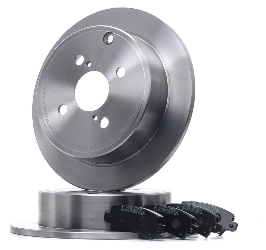 RIDEX Bremsenset Hinten Bremsscheiben Beläge Satz für TOYOTA COROLLA (ZZE12, NDE12, ZDE12) 258mm