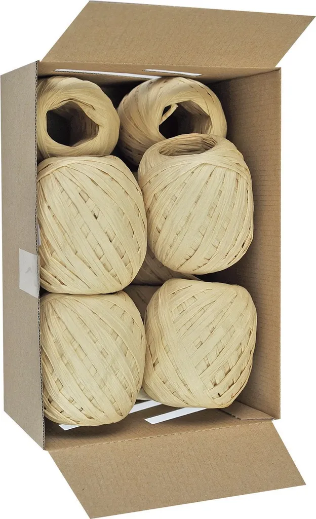 Raphia Synthétique Naturel 7mm x 30m - Ruban Décoratif pour Emballage