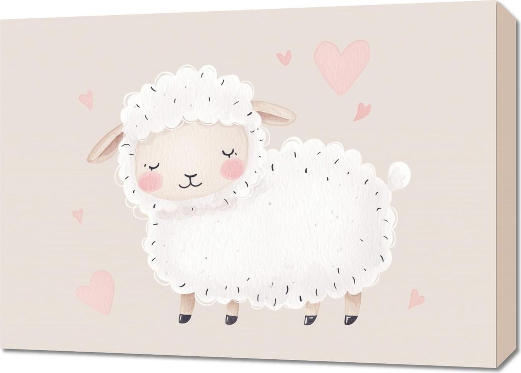 Bild 70x50cm Muster für Kinder, Mädchen und Jungen - Schaf