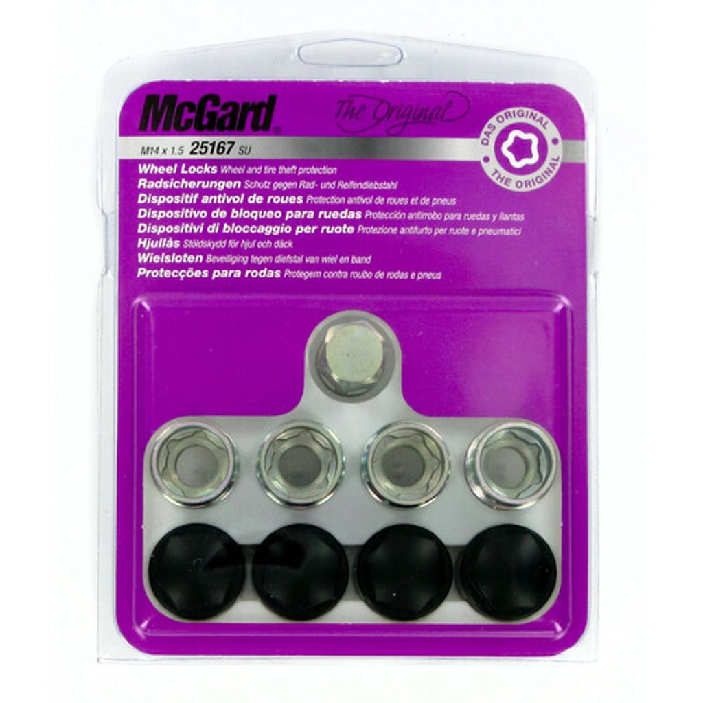 McGard Kit 4 Kugelmutter Stahlfelgen mit dreifacher Nickel-Chrom-Beschichtung