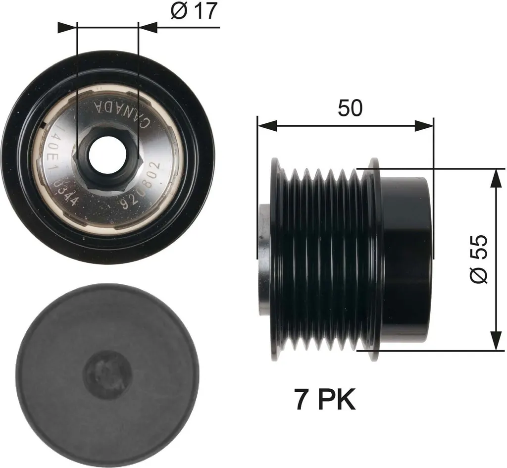 Roue libre d'alternateur Gates pour Toyota Previa III et Camry V4 OAP