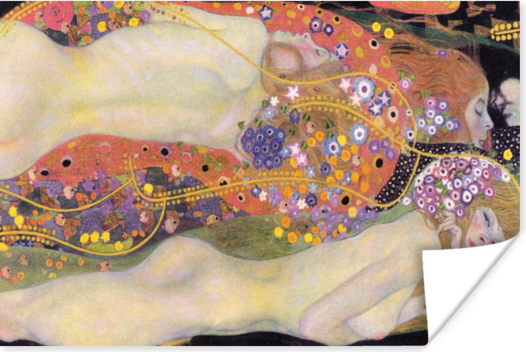 MuchoWow Poster Wasserschlangen II - Gustav Klimt 180x120 cm - Fotoplakat