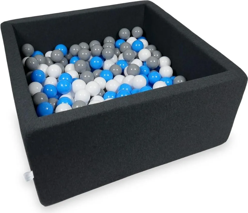 Piscine à balles graphite 90cm avec 400 balles multicolores sans BPA