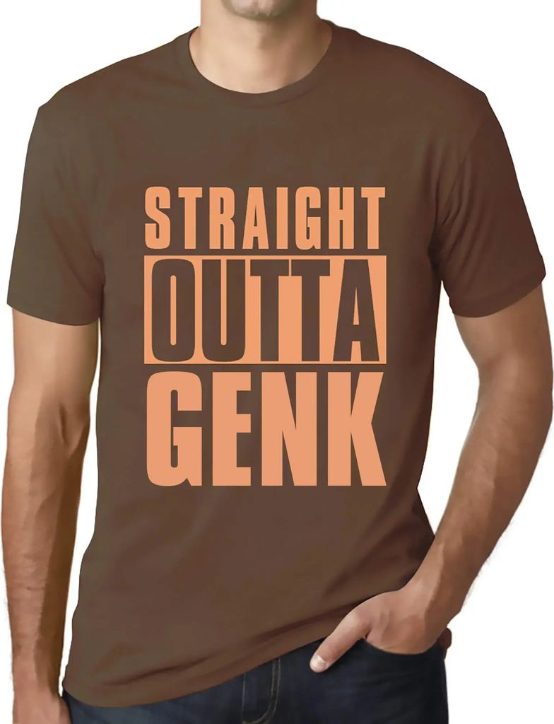 Herren Grafik T-Shirt Direkt aus Genk – Straight Outta Genk – Öko-Verantwortlich Vintage Jahrgang Kurzarm Lustige Druck Geburtstag Geschenk Mann