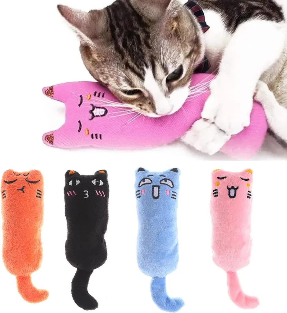 Coussin pour chats herbe à chat lot de 4 - Jouets peluche à griffer