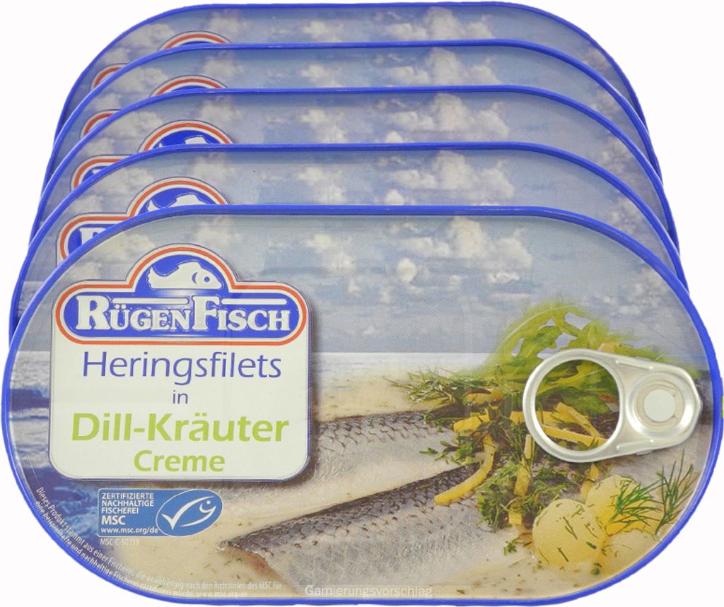 Heringsfilets in Dill-Kräuter Creme 5er Pack (5 x 200 g) Produktbild 
