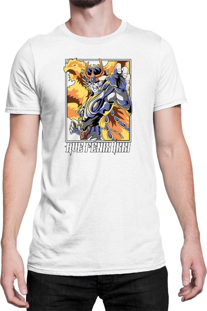 Herren T-Shirt Japan Anime Manga Saint Anime Seiya Ave Phenix Ikki, Man 2XL / Weiß