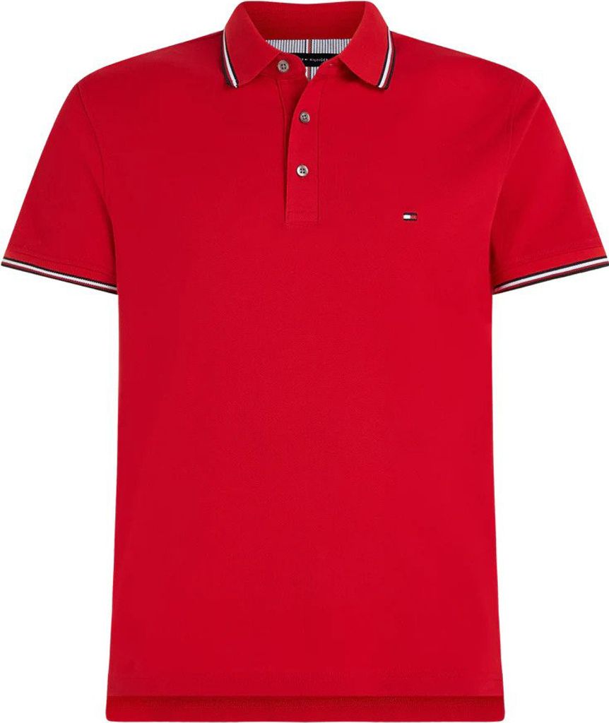 Tommy Hilfiger Rwb Tipped Slim Polo Rot - Große XL