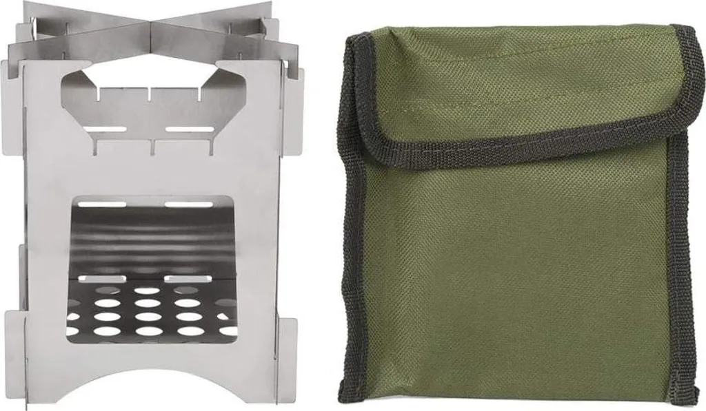 Stufa a Legna Portatile per Escursioni - Mini Fornello Inox Pieghevole